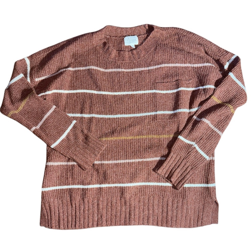 Pinque • Rust & White Striped Sweater (L)